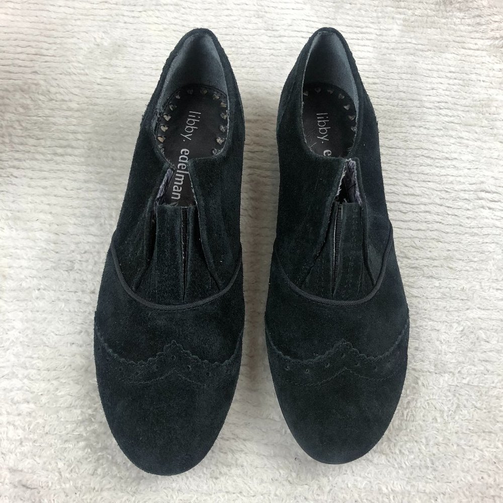 NWT Libby Edelman shoes black suede slip on sz 7.5